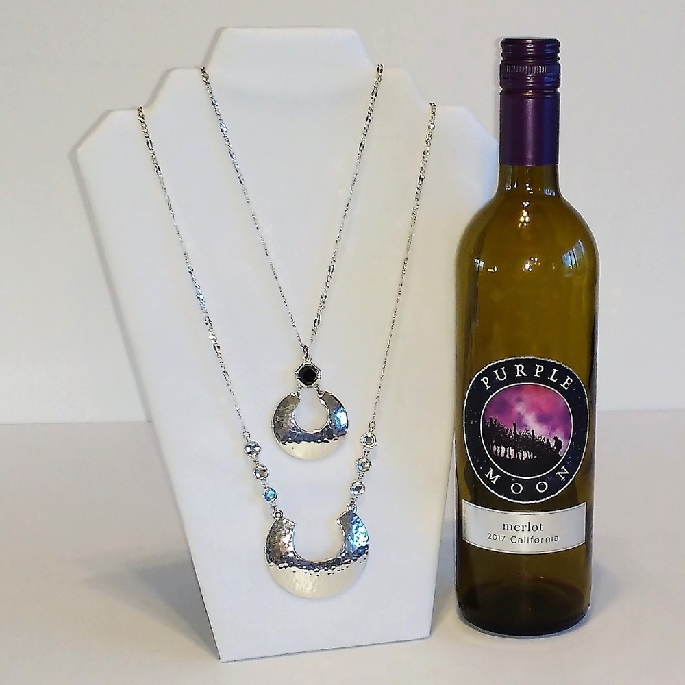 *3 Necklaces Purple Moon Jewelry Lot